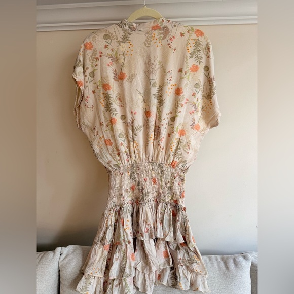 OLIVACEOUS SMOCKED WAIST DRESS SZ L - Picture 5 of 6